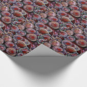 Rode kerstballen cadeaupapier (Hoek)