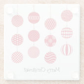 Rode Kerstballen Glas Onderzetter (Achterkant)