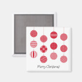 Rode kerstballen Magnet Magneet (Voorkant / Achterkant)