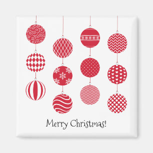 Rode kerstballen Magnet Magneet