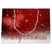 Rode kerstballen, prettige kerst groot cadeauzakje (Voorkant)