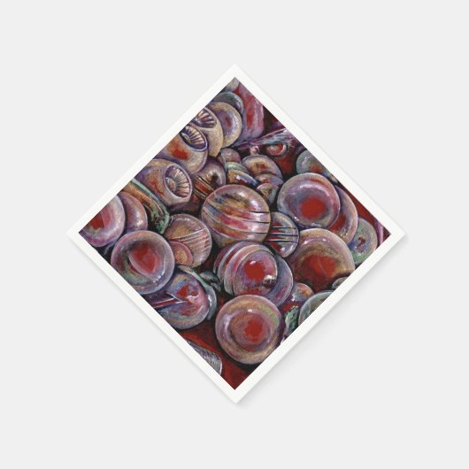 Rode kerstballen servetten (Hoek)