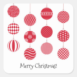 Rode Kerstballen Sticker