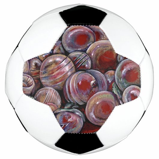 Rode kerstballen voetbal (Voorkant)