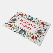 Rode kerstbessen deurmat (Schuin)