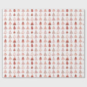 Rode kerstbomen cadeaupapier (Vlak)