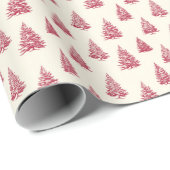 rode kerstbomen cadeaupapier (Rol Hoek)