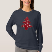 Rode kerstbomen en Buttonnen T-shirt (Voorkant)