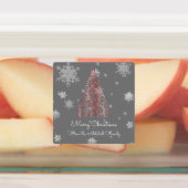 Rode kerstboom en Snowflakes Baking Labels (Aangebracht)