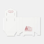 Rode kerstboom, kerstcadeaudoos bedankdoosjes (Uitgevouwen)