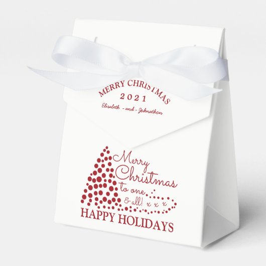 Rode kerstboom, kerstcadeaudoos bedankdoosjes (Voorkant Zijde)