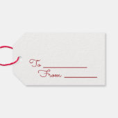 Rode kerstboom, kerstcadeautassen cadeaulabel (Achterkant Horizontaal)