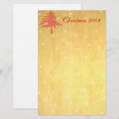 Rode kerstboom met sterren Stationery Briefpapier (Voorkant / Achterkant)