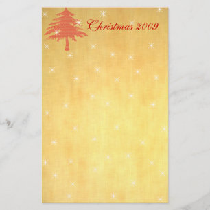 Rode kerstboom met sterren Stationery Briefpapier