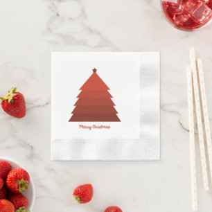 Rode kerstboom Napkin Servet