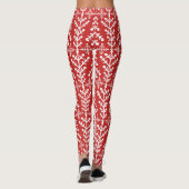Rode kerstboom Nordic Fair Isle Knit Pattern Leggings (Achterkant)