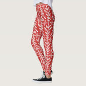 Rode kerstboom Nordic Fair Isle Knit Pattern Leggings (Links)