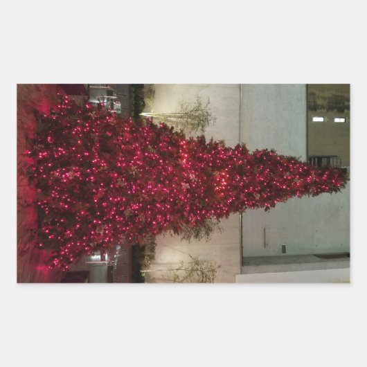 Rode kerstboom - NYC Rechthoekige Sticker (Voorkant)