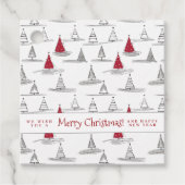 Rode Kerstboom Patroon#5 ID1009 Bedankjes Labels (Voorkant)