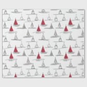 Rode Kerstboom Patroon#5 ID1009 Cadeaupapier (Vlak)