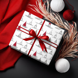 Rode Kerstboom Patroon#5 ID1009 Cadeaupapier