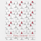 Rode Kerstboom Patroon#5 ID1009 Fleece Deken (Voorkant)