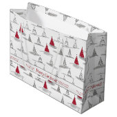 Rode Kerstboom Patroon#5 ID1009 Groot Cadeauzakje (Voorkant Gekanteld)