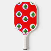 Rode kerstboom pickleball paddle (Achterkant)