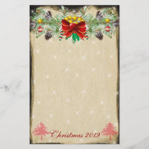 Rode kerstboom sterren licht Garland Briefpapier