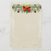 Rode Kerstboom Sterren Snowflake Garland Briefpapier (Voorkant / Achterkant)