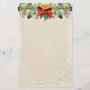 Rode Kerstboom Sterren Snowflake Garland Briefpapier