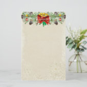 Rode Kerstboom Sterren Snowflake Garland Briefpapier (Staand voorkant)