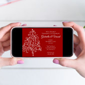 Rode kerstboom Winter Engagement Kaart