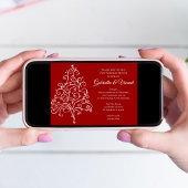 Rode Kerstboom Winter Post-Bruiloft Brunch Kaart