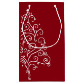 Rode kerstboom Winter Weddenschap Klein Cadeauzakje (Achterkant)