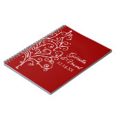 Rode kerstboom Winterbruiloft Notitieboek (Linkerzijde)