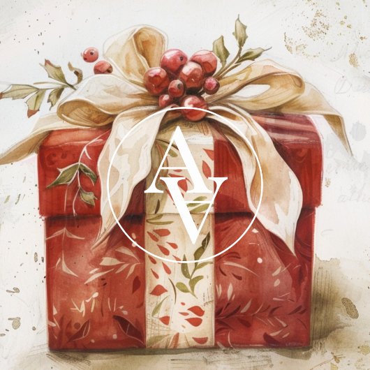 Rode Kerstcadeau Doos Schilderen Xmas Poster