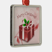 Rode Kerstcadeau Keramische Versiering Metalen Ornament (Rechts)