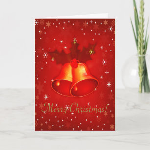 Rode kerstcellen met gepersonaliseerde groeten feestdagen kaart