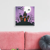 Rode kerstdecoratie Joy Canvas Afdruk (Insitu (Woonkamer))