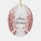 Rode kerstdennenboom Sneeuw Mooi Keramisch Ornament (Rechts)