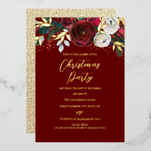 Rode kerstfeestdag folie uitnodiging