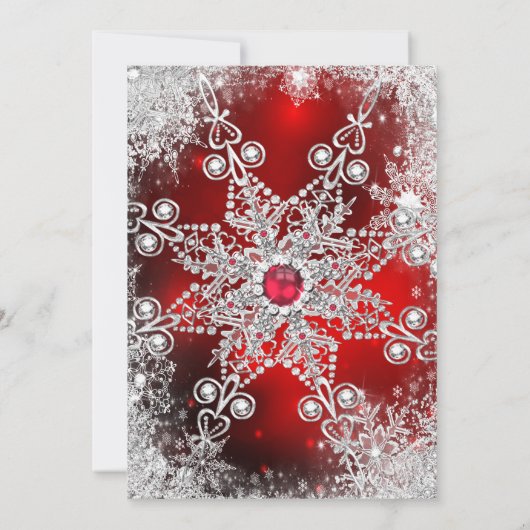 Rode kerstfeestdag winterland kaart (Achterkant)