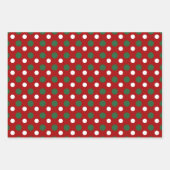 Rode kerstFeestdagen Polka Dots Pattern Inpakpapier Vel (Voorkant 2)