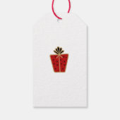 Rode kerstfeestjes cadeaulabel (Achterkant)