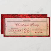 Rode kerstfeestuitnodiging kaart (Voorkant / Achterkant)