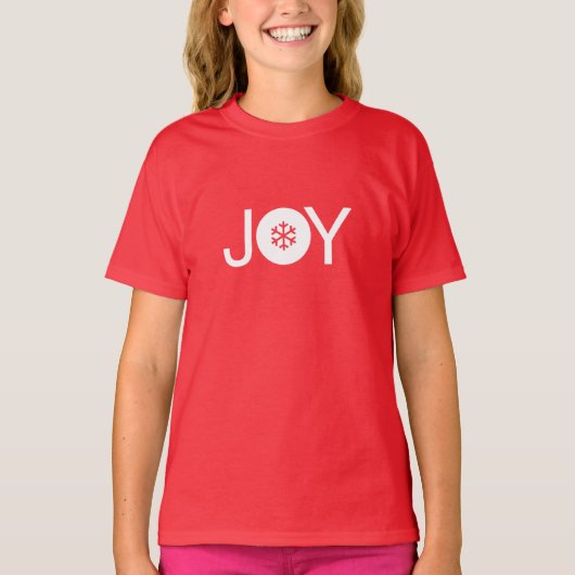 Rode kerstfeestvreugde Kinder T-shirt (Voorkant)