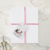 Rode Kerstfiets Cadeaulabel (Met Touw)