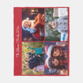 Rode kerstfoto familie fleece deken (Voorkant)