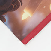 Rode kerstfoto familie fleece deken (Hoek)